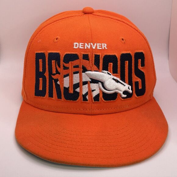 New Era 59Fifty NFL Denver Broncos Embroidered Cap Orange Fitted Hat Size 7 - Picture 1 of 14
